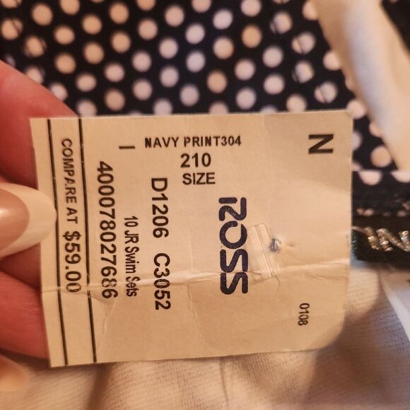 Ingear Blue & White Polka Dot One Piece Swimsuit Modern Cut-Out Design, Junior 9 - Picture 7 of 7